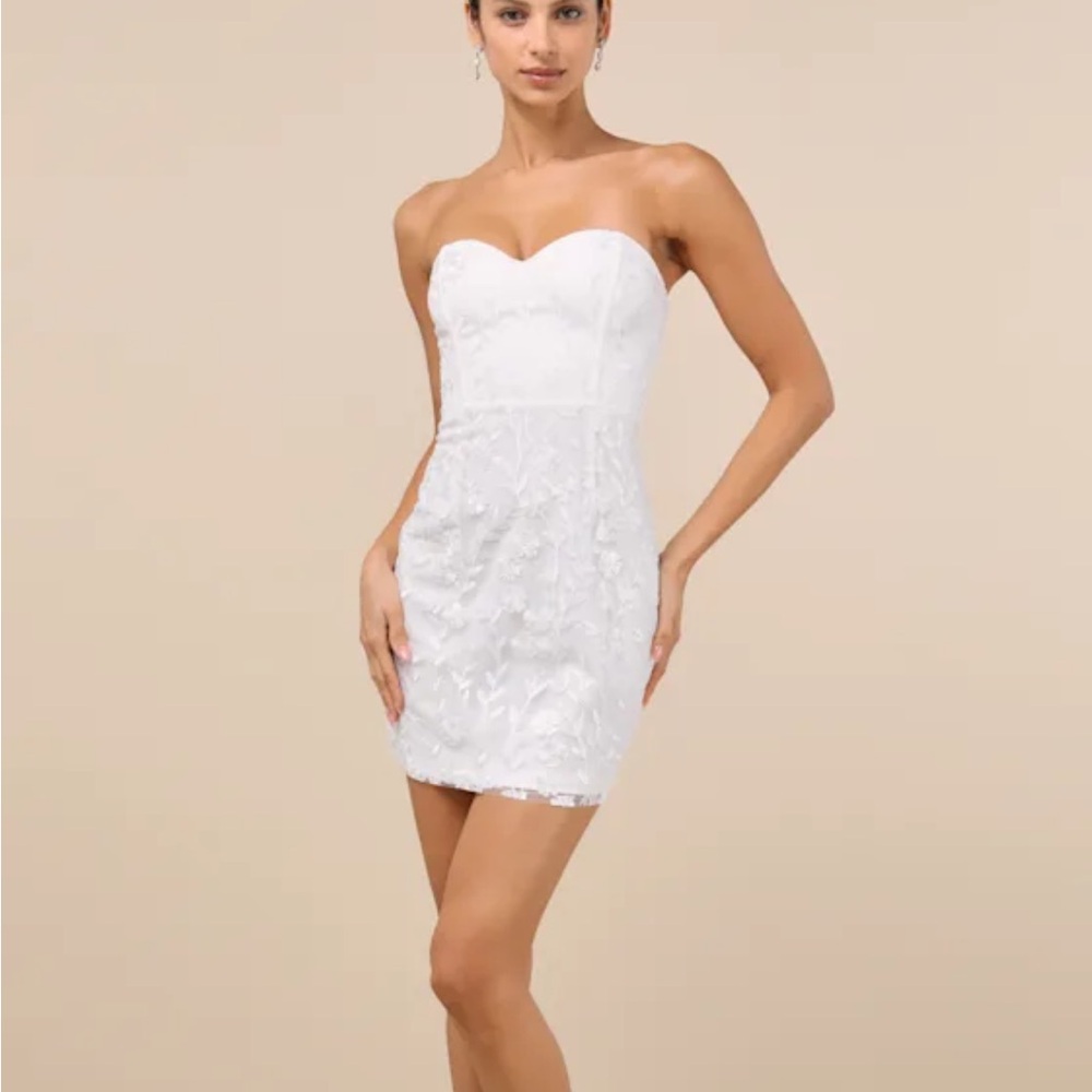 NWT lulus mini white bridal dress size xl